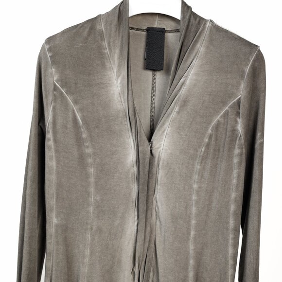 Rundholz Distressed Brown Grey Ombre Rounded Hem Cardigan, Size S - Picture 3 of 13